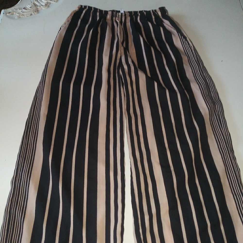 S Striped Tan & Black Pants